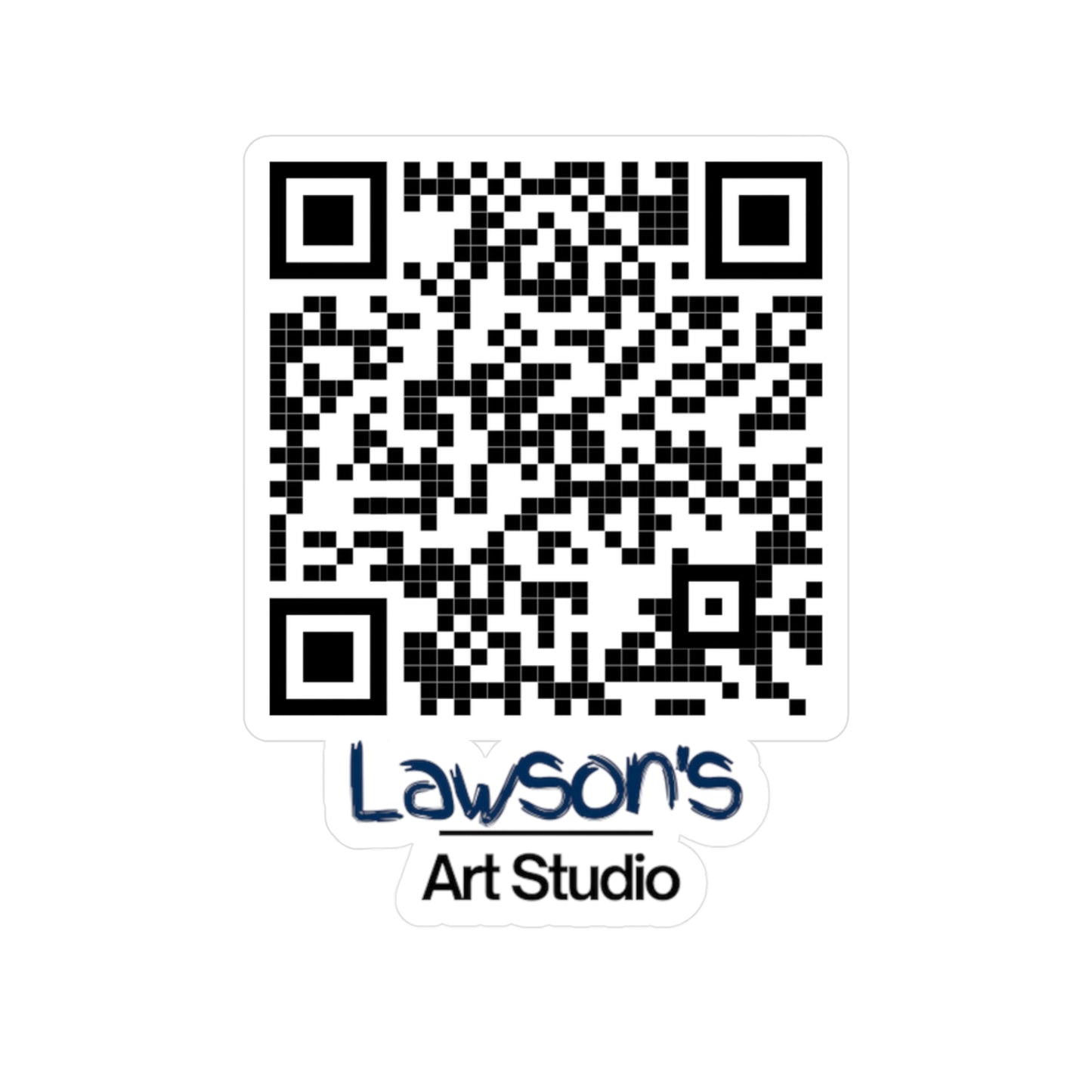 Lawson's studio QR support sticker (Kiss-Cut Vinyl Decals)