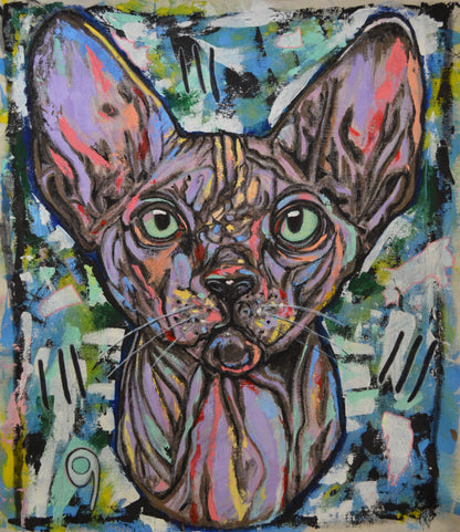 'Nine Lives' 82 x 72 cm Painting on Canvas.